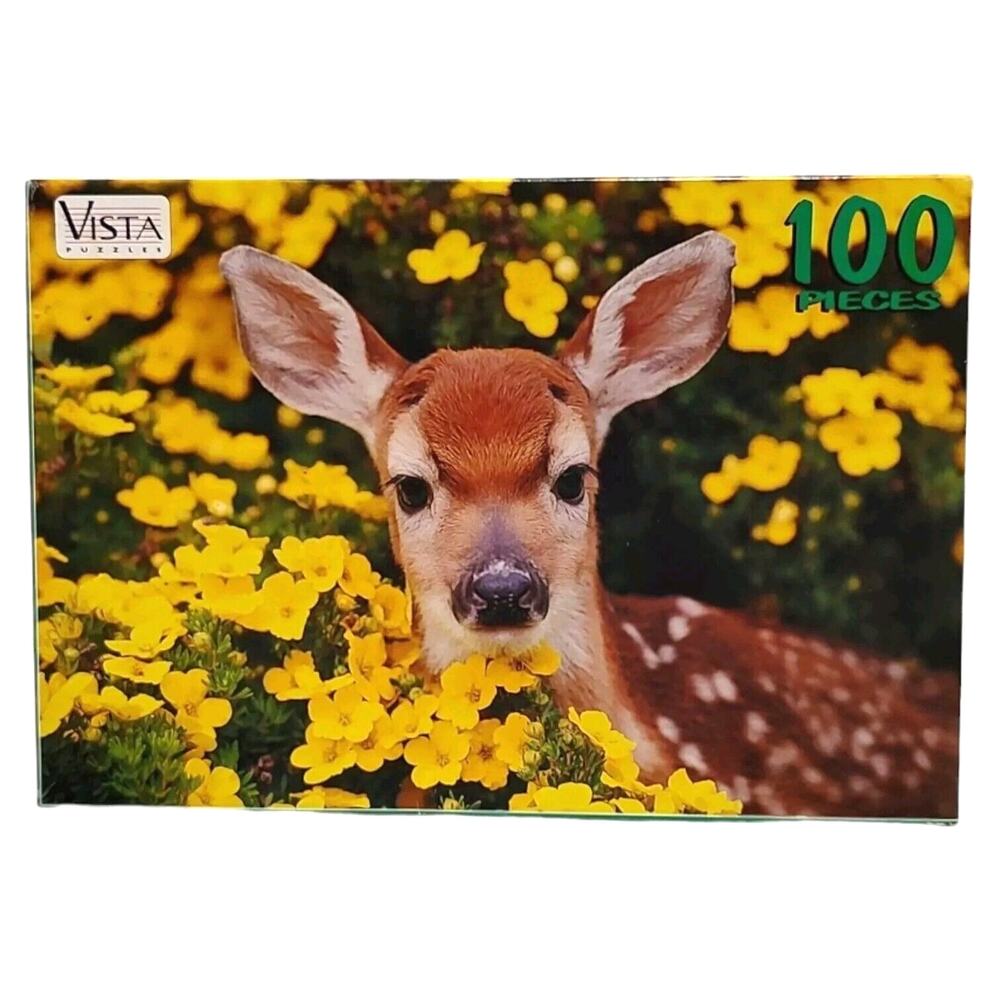 Vintage 2000 Vista Puzzles Baby Deer Jigsaw 100 Piece Kid Family Entertainment